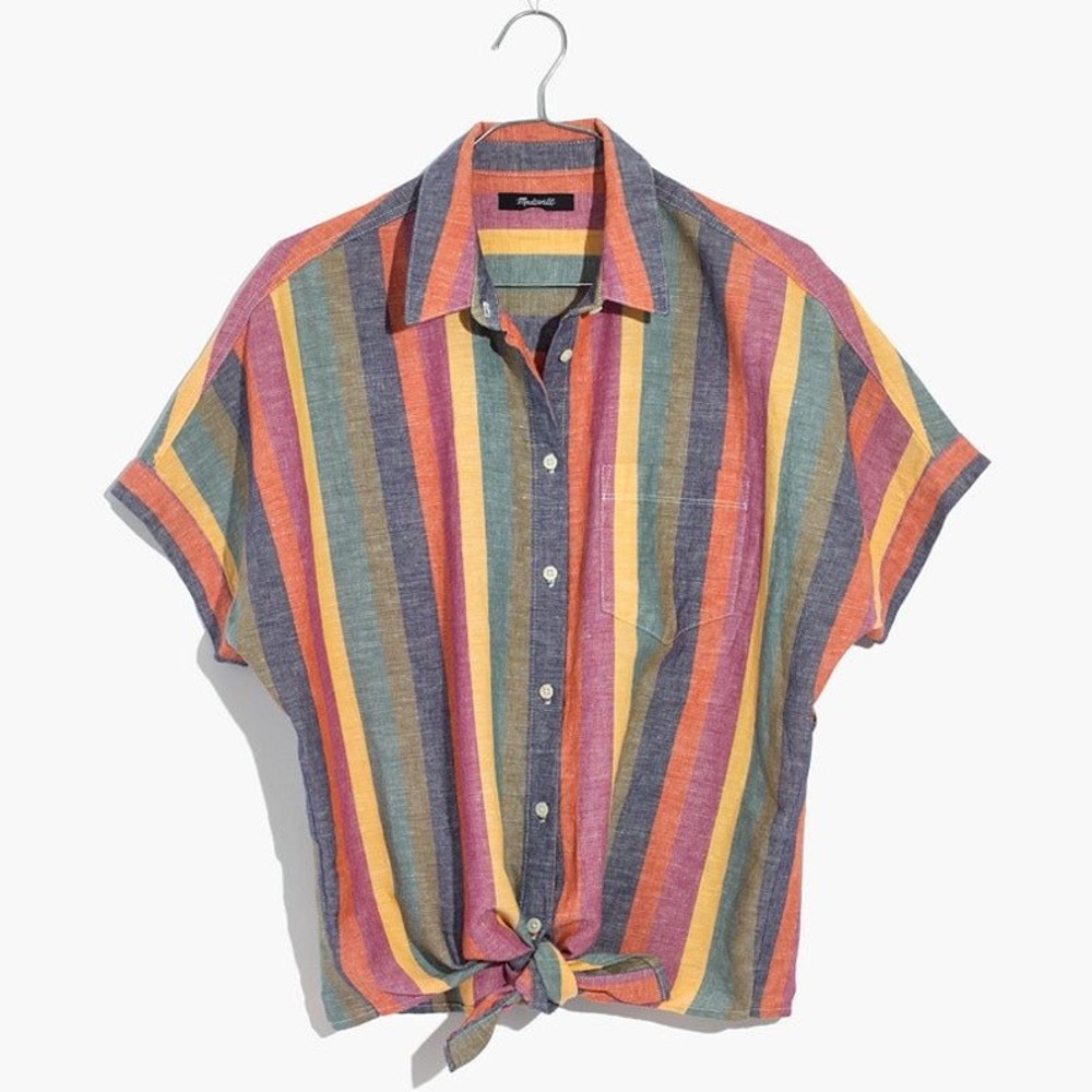 Madewell Rainbow Tie-Front Shirt
